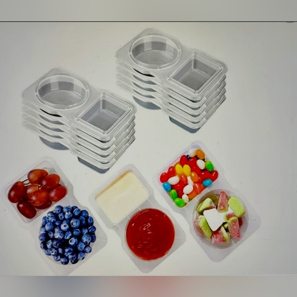 10 Pack Double Compartment Condiment Containers